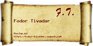 Fodor Tivadar névjegykártya