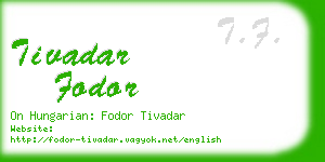 tivadar fodor business card